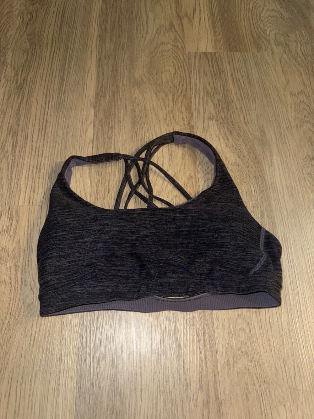 VSX Strappy Back Sports Bra Purple Marl Yoga Pilates Activewear